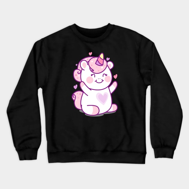 Cute Unicorn Design Crewneck Sweatshirt by BrightLightArts